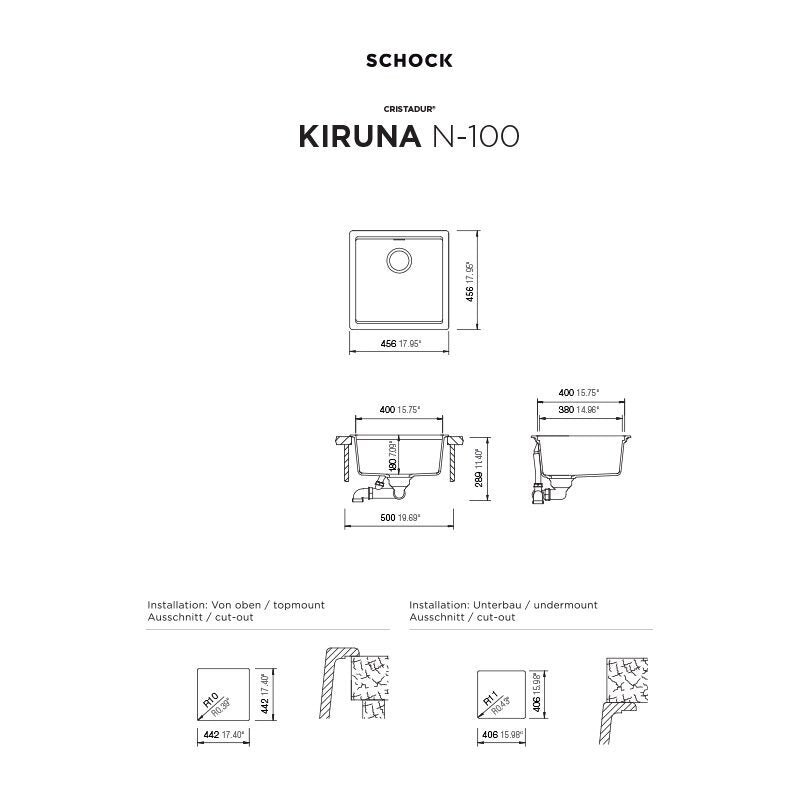 Plautuvė Kiruna N-100 – techninis brėžinys