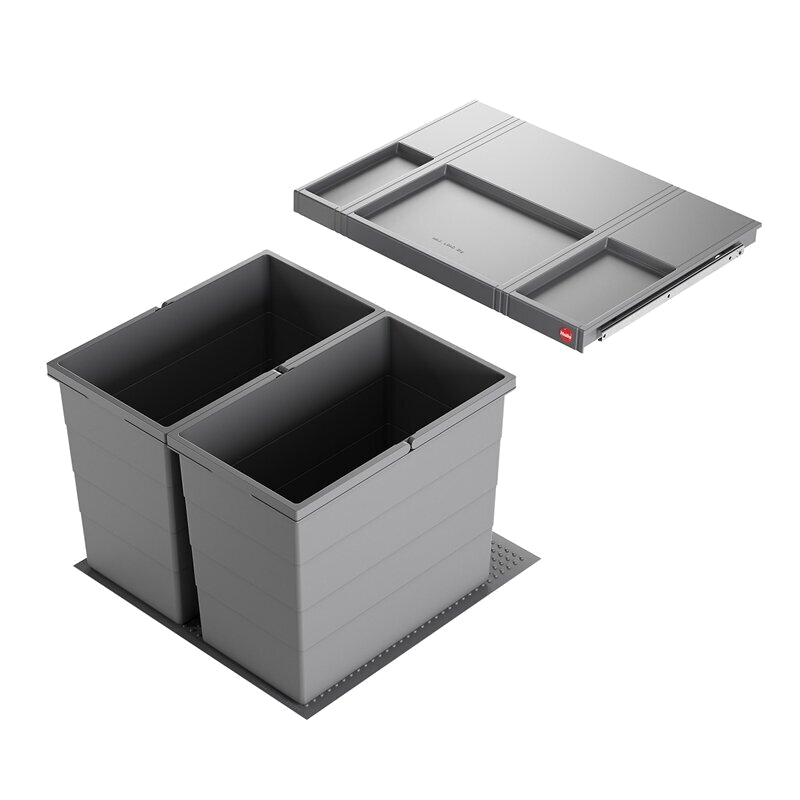 Šiukšliadėžė Allegro 350, H-400mm, 600mm stalčiui, 2 arba 3 dėžių – 2 x 28